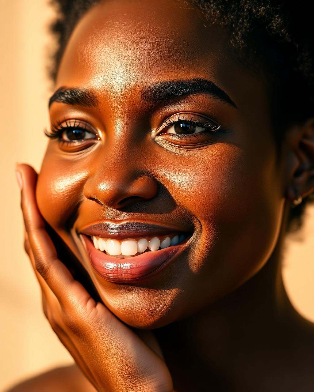 Glowing skin close-up
